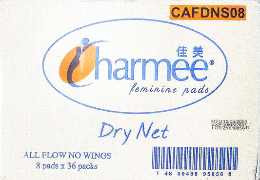 CHARMEE ALL FLOW DRY NET NO WINGS 36PACKS/8PADS CODE: CAFDNS08