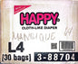 HAPPY DISPOSABLE DIAPERS LARGE 4PACKS/30+4PCS CODE:3-88730-02