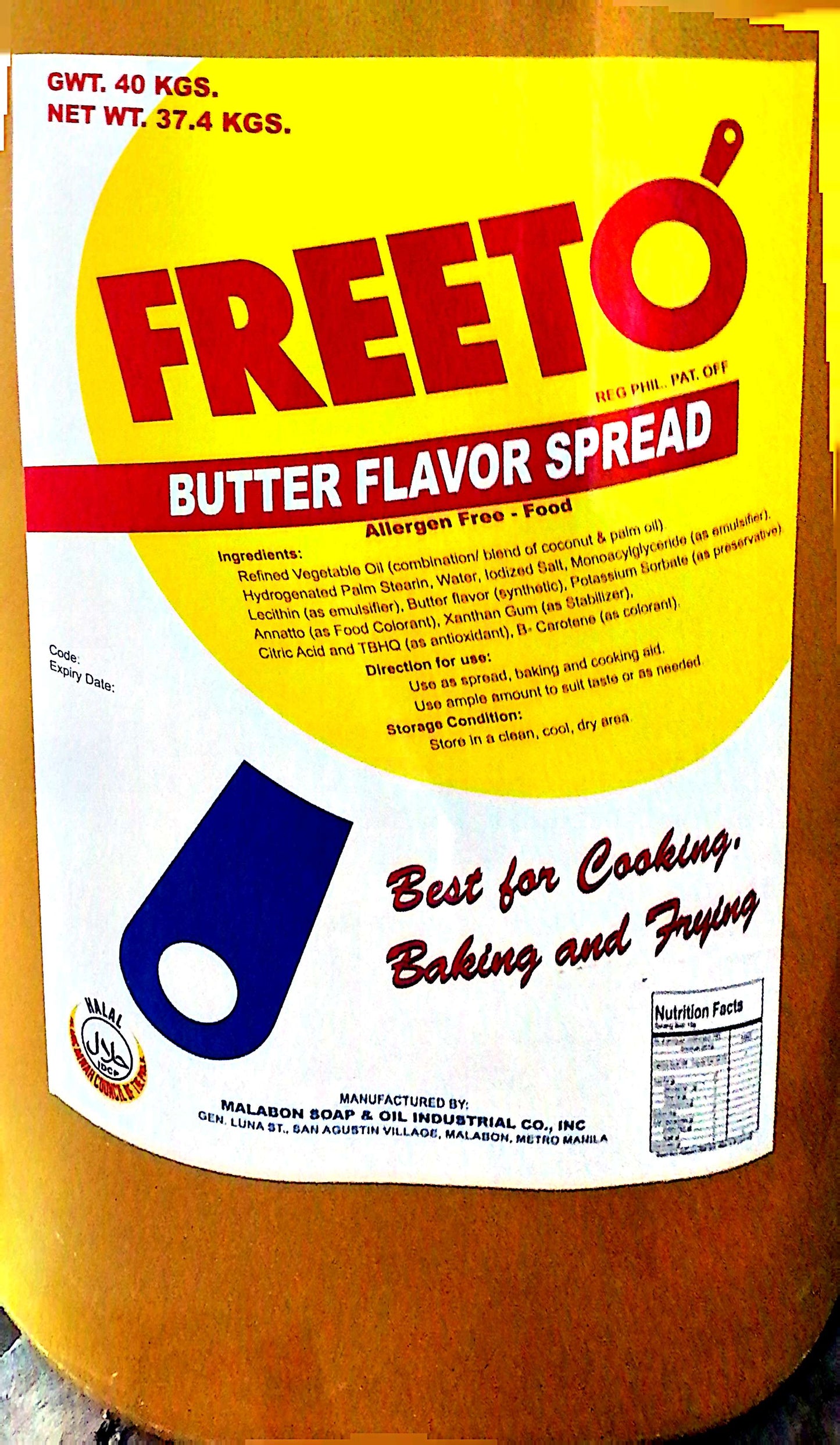 FREETO MARGARINE 40KG