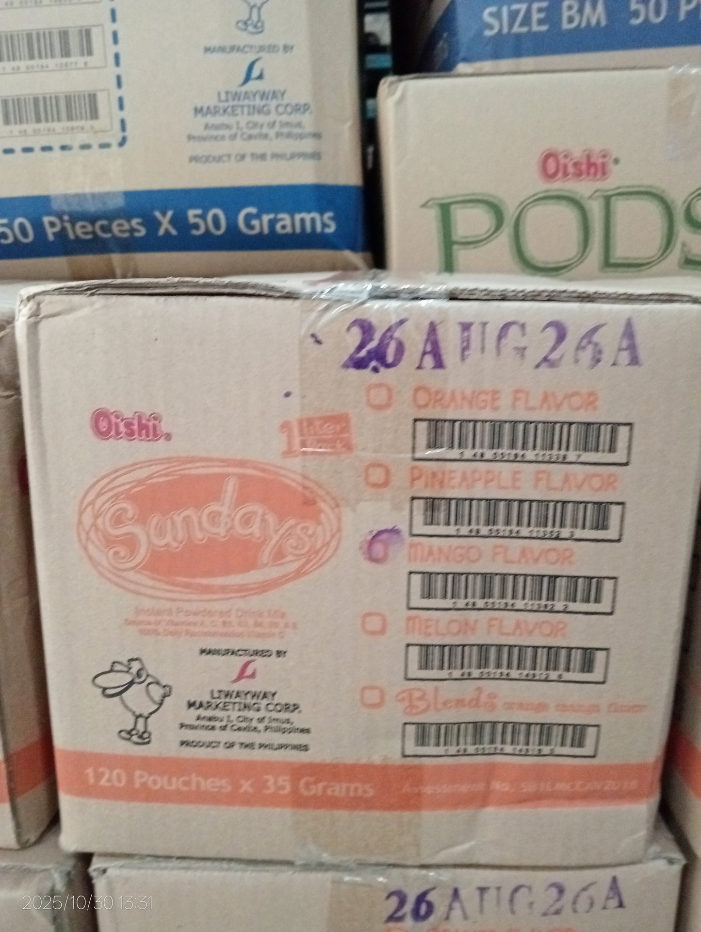 OISHI SUNDAYS MANGO 120/35G