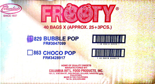 COLUMBIA'S FROOTY BUBBLE POP 40/25PCS + 3 (CODE:829)