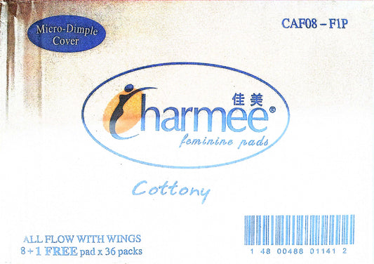 CHARMEE ALL FLOW W/ WINGS 36PACKS/8+1PCS CODE: CAF08-F1P