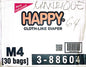 HAPPY DISPOSABLE DIAPERS MEDIUM 4PACKS/30+4PCS CODE:3-88630-02