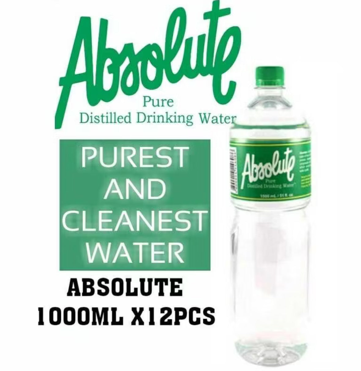 ABSOLUTE DISTILLED DRINKING WATER 12/1000ML