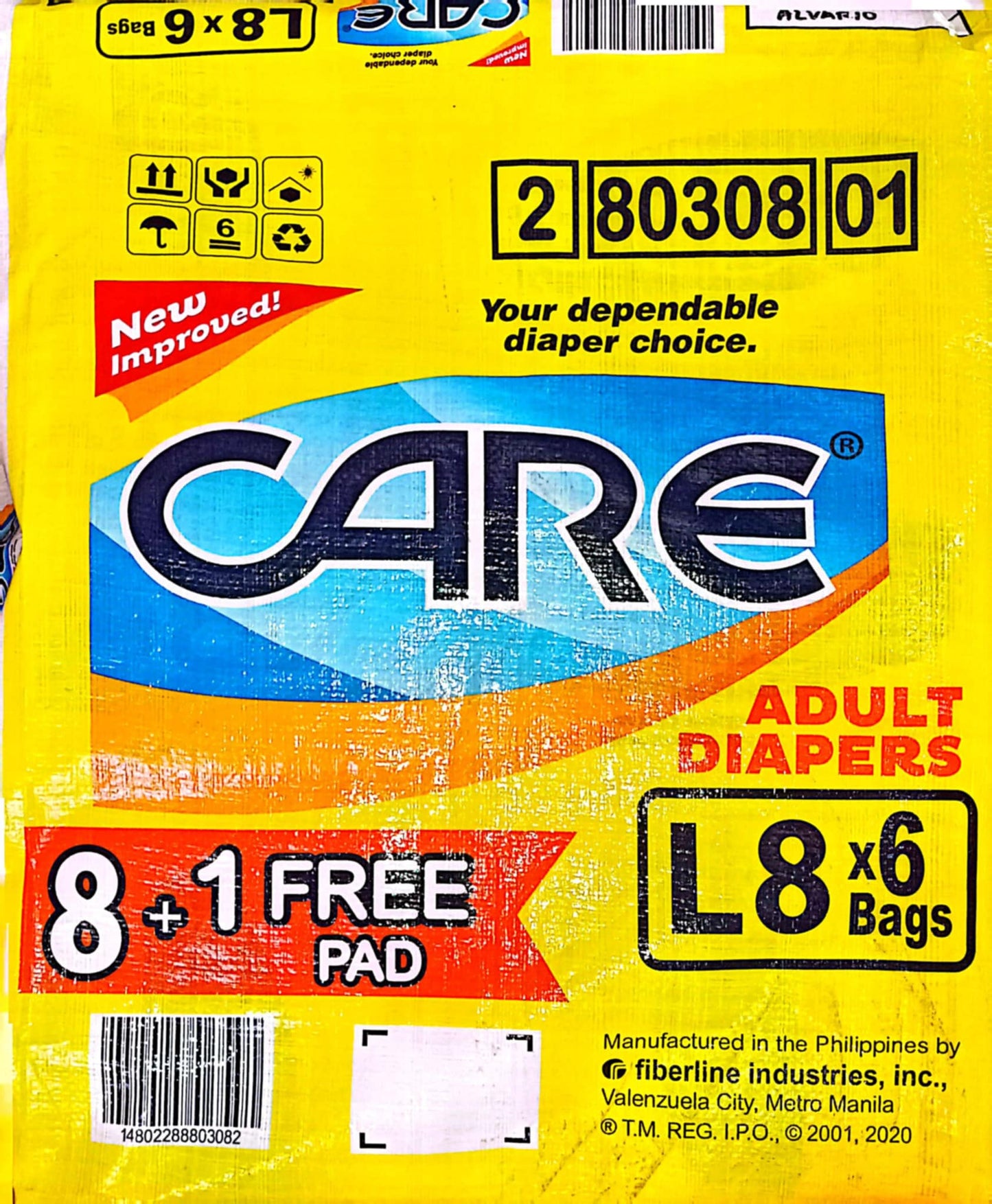 CARE ADULT DIAPER LARGE 6/8+1PCS