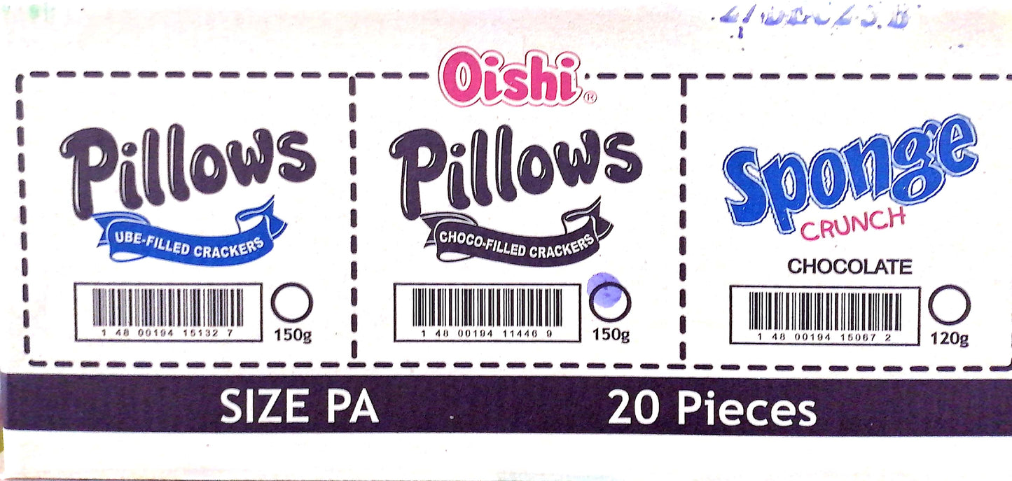 OISHI PILLOWS CHOCOLATE CRACKERS 20/150G
